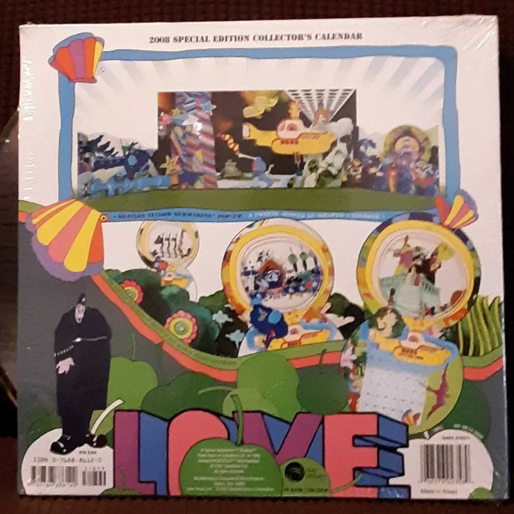 Beatles Calendar Yellow Submarine Collectible Brand New Sealed 2008
